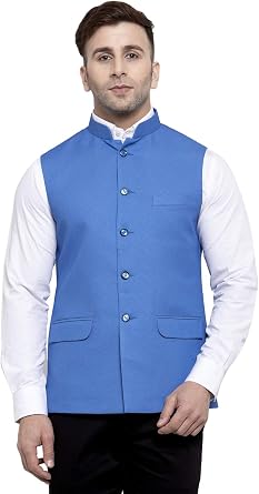 WINTAGE Mens Poly Cotton Festive and Casual Nehru Jacket Vest Waistcoat