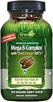Vista 1 de Irwin Naturals Advanced Absorption Mega-B Complex – 60 geles blandos líquidos – Vitaminas B de alta potencia con MCT de energía rápida – 60 porciones