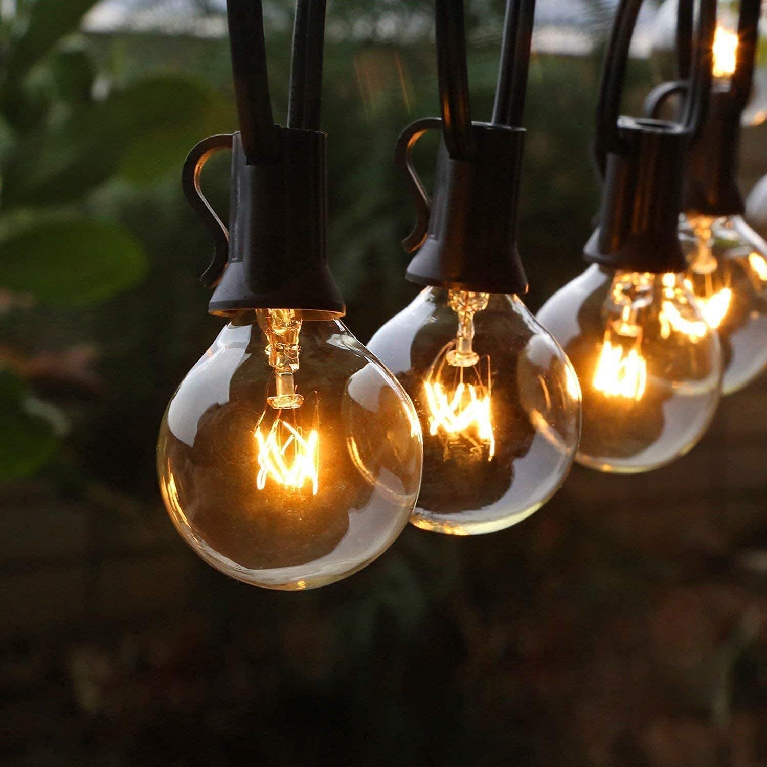 Lichterkette Außen, Lichterkette Glühbirnen Außen 9.5 Meter 25 Birnen mit Ersatzbirnen Warmweiß, Wasserdichte G40 Outdoor Lichterkette Außen/Innen für Haus, Garten, Patio, Party, Hochzeit