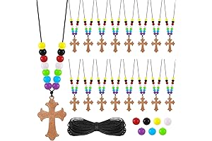 Easter Wooden Cross Necklaces Craft Kit: Sunday School DIY Religious Crafts for Children