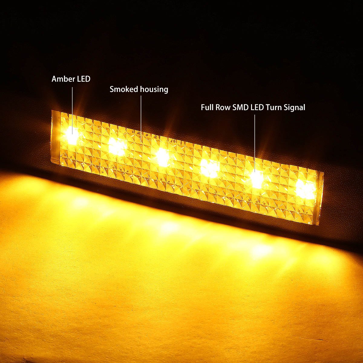 Auto Dynasty Compatible with Ford F-150 Smoke Lens Towing Side Mirror Turn Signal Light (Amber LED)