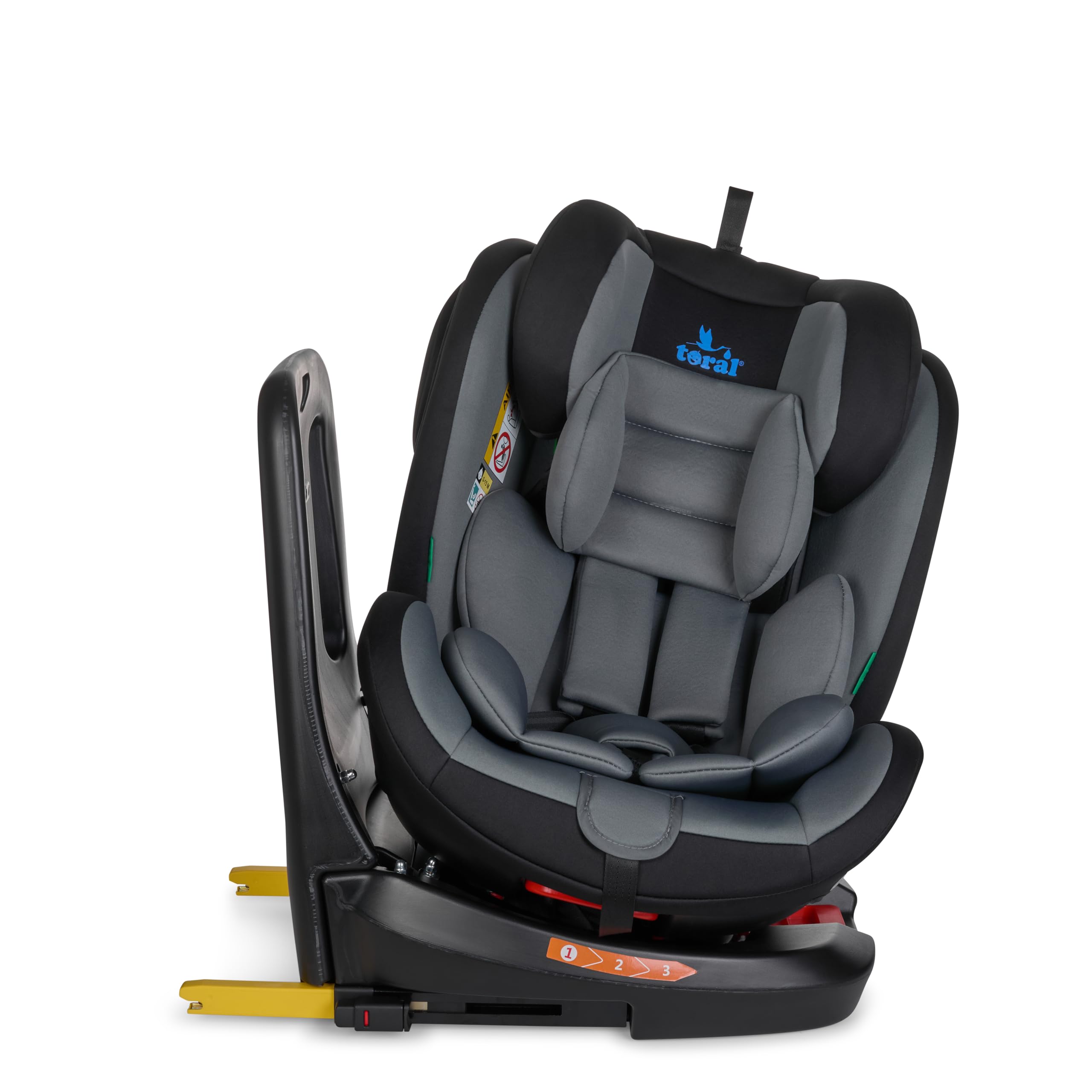 Toral Silla Coche Bebe Grupo 0 1 2 3 i-Size con Isofix Universal para Coche, Alzador Coche Niño Isofix Giratoria 360º a Contramarcha - Desde 40-150 cm - Elevador Coche Niño