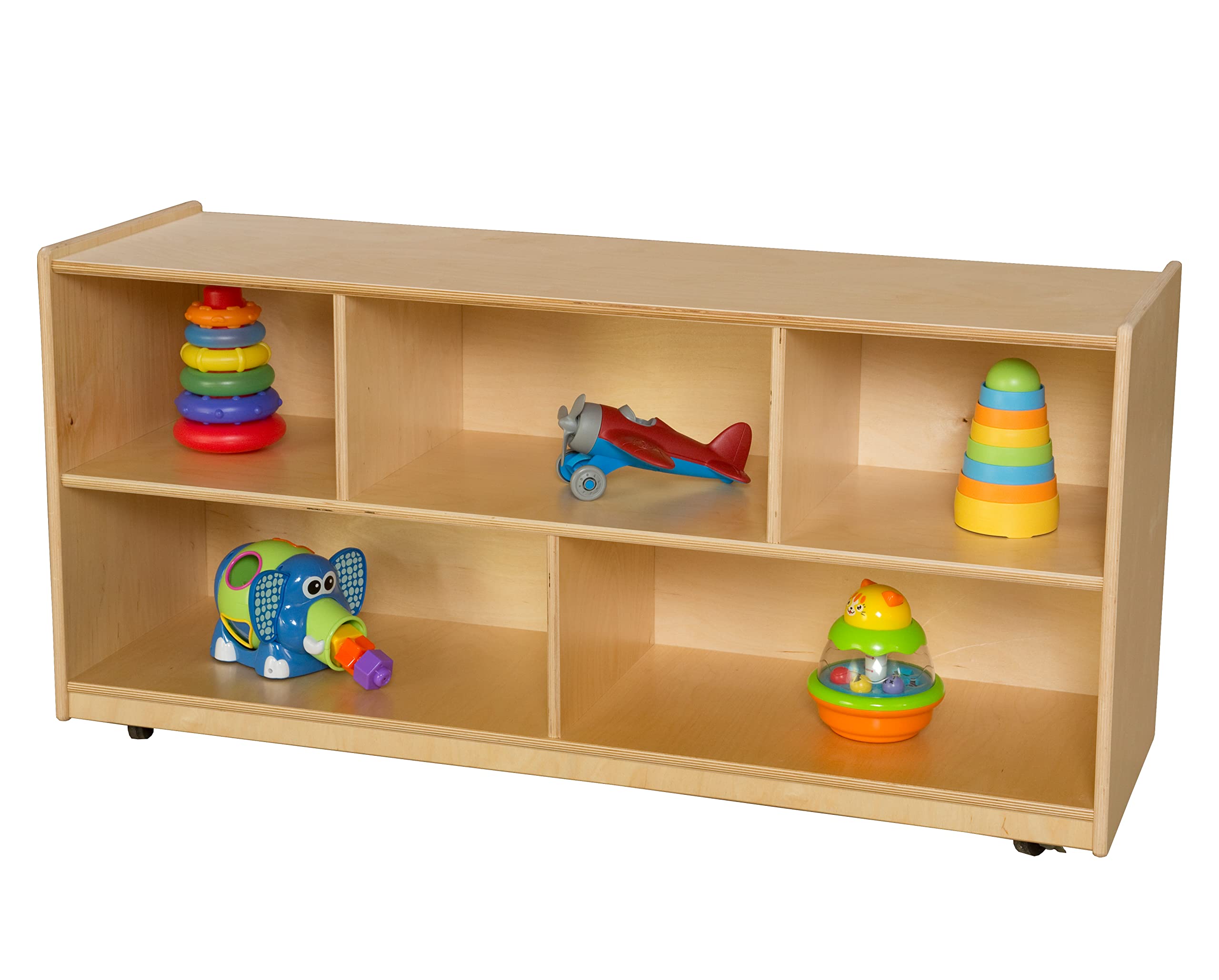 Wood Designs Mobile Five Section Wooden Single Storage Unit