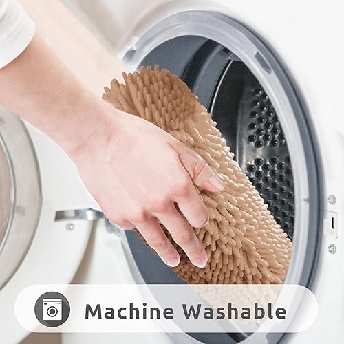 Miniatura 7 de Alfombra de baño antideslizante de microfibra extra suave para dormitorio con respaldo antideslizante absorbente de agua y polvo de secado rápido