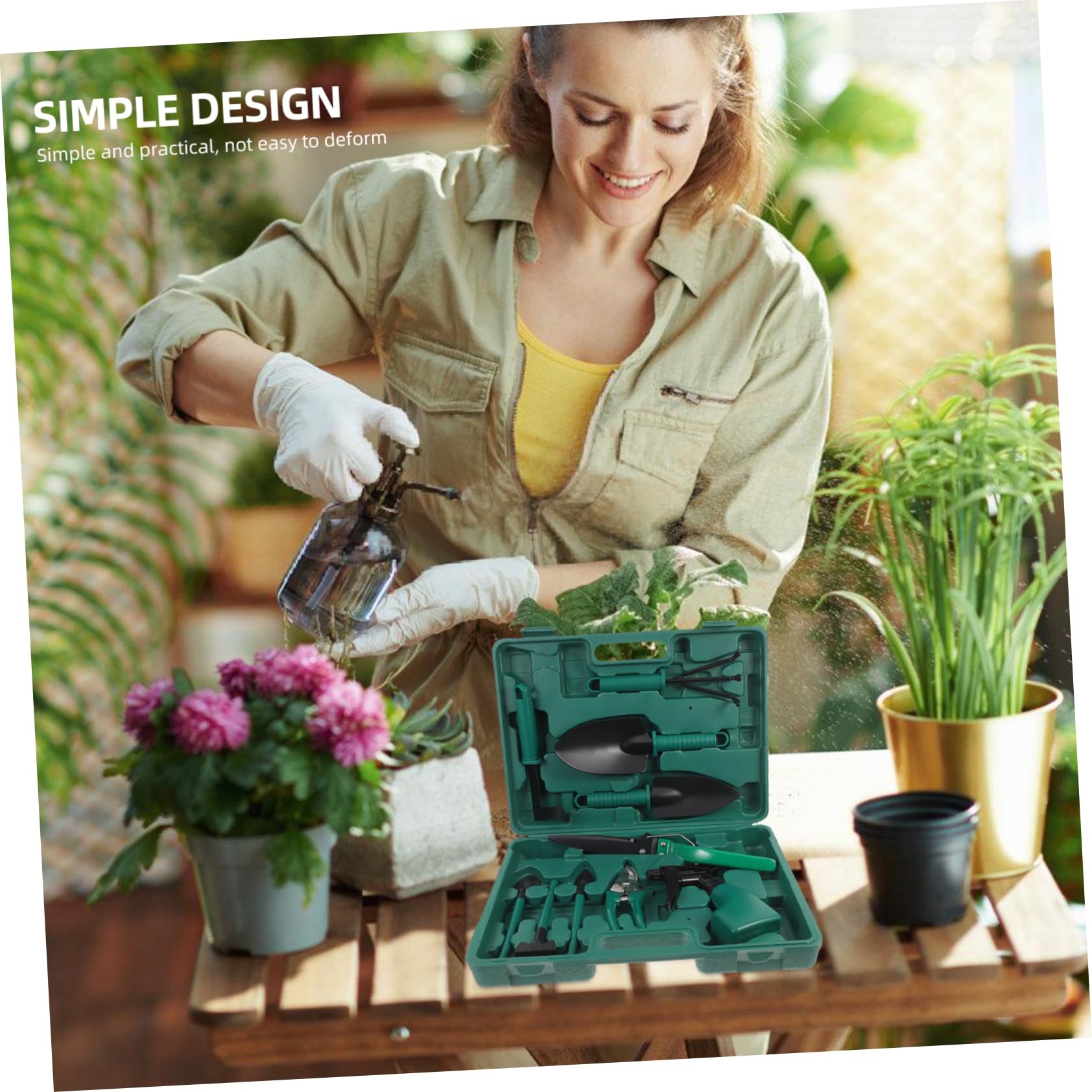Kit de Herramientas de Jardinería 10 Piezas con Pala