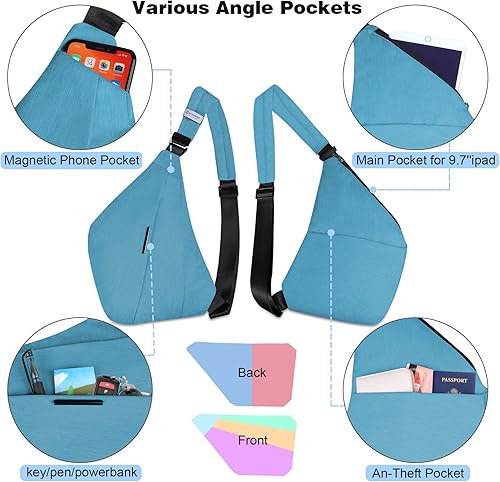 Miniatura 4 de ZOMAKE Bolso bandolera para mujeres y hombres mochila cruzada pequeña resistente al agua mini bolsa de hombro para senderismo