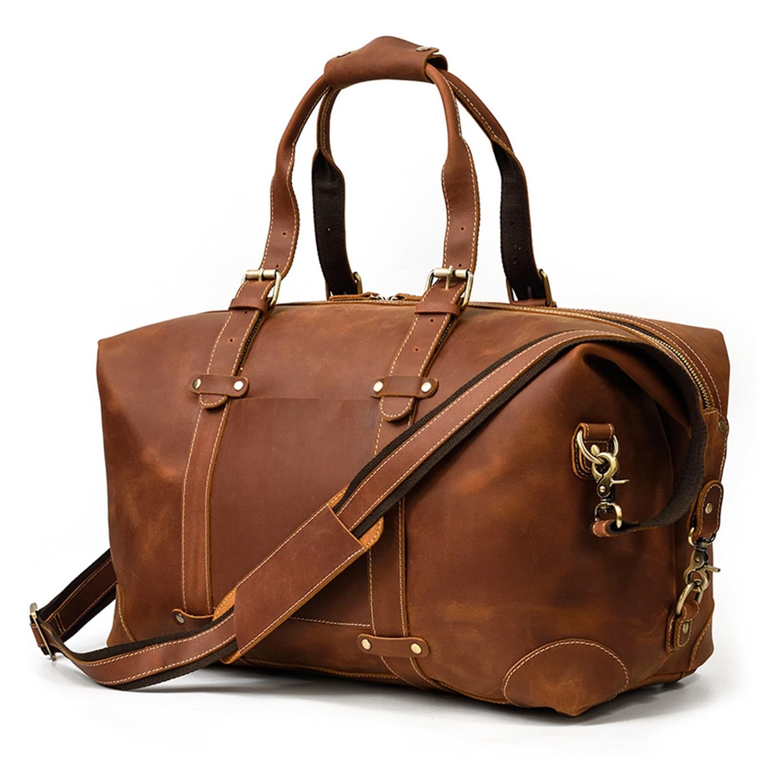 Sac en cuir de grande capacité et fourre-tout rétro pour le sport ou le voyage