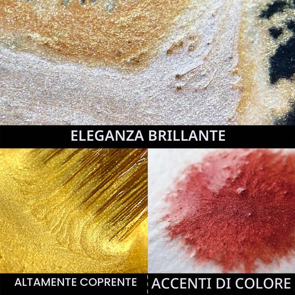Kuretake GANSAI TAMBI Watercolor Paint Set 24 Glittery Colors II - Metallic, Professional Quality Art supplies for artists adult painting aketching, non toxic, Made in Japan, MC20/24V/NW3