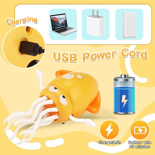 UCAMP Giocattoli per Elettrico Polpo Danzante, Electric Dancing Octopus Squid Toy con LED e Musica, Regalo Giocattolo Neonato per Tummy Time 6 9 12 Mesi, Regalo Giochi Bambini 1 2 3 4 5 Anno - 4