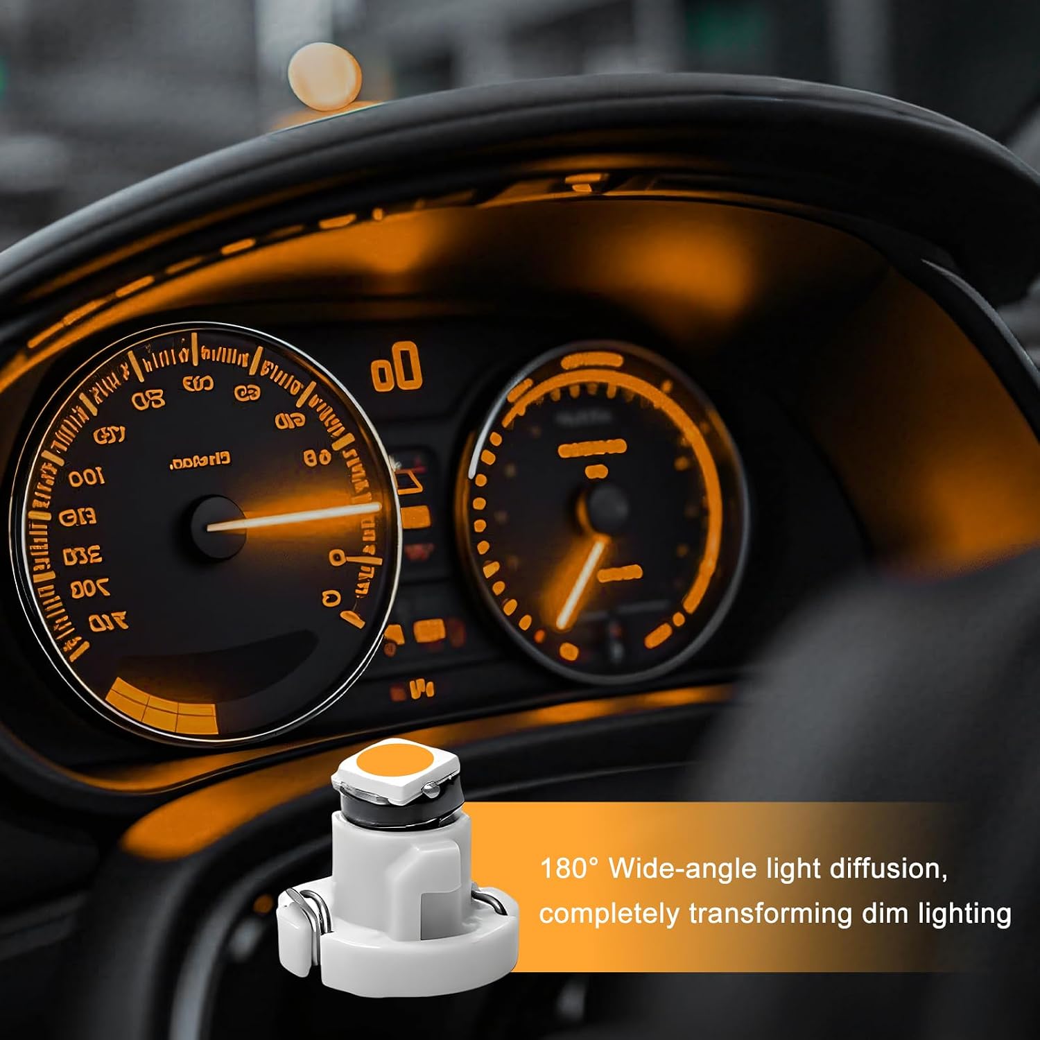 10 PCS Car T3 Neo Wedge Led Bulbs, 8mm Base Auto Instrument Cluster Light Replacement, 3030 SMD Chip Dashboard Gauge Bulb AC Heater Panel Indicator, Car Accessories (Yellow) image 5
