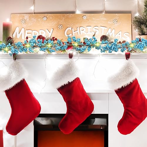 Miniatura 6 de Guirnalda de bayas iluminadas para interiores, guirnalda artificial para el día de San Valentín, invierno, otoño, Navidad, decoración de Navidad,