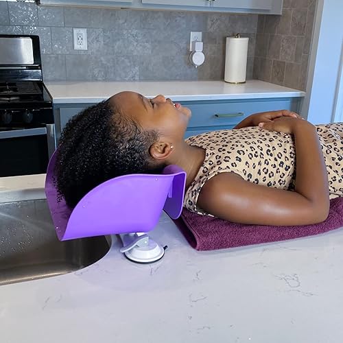 Miniatura 11 de Shampoo Buddy Lavabo portátil para el cabello para niños, niños pequeños, niños, adolescentes | Tazón de champú portátil para usar en bañera o