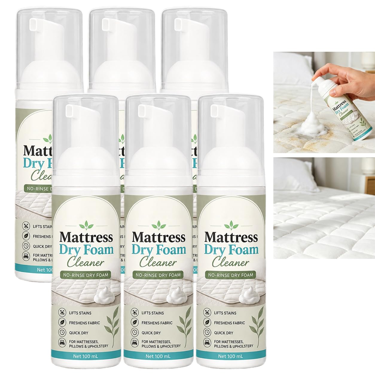 Matratzen-Trockenschaumreiniger,für Matratzen,Stoffsofas,Autositze (6pcs)
