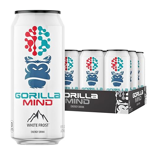 Miniatura 7 de Bebida energética Gorilla Mind Energía sin igual · Enfoque amplificado N-Acetil-L-tirosina, Alpha-GPC, 200 mg de cafeína, uridina, azafrán Sin