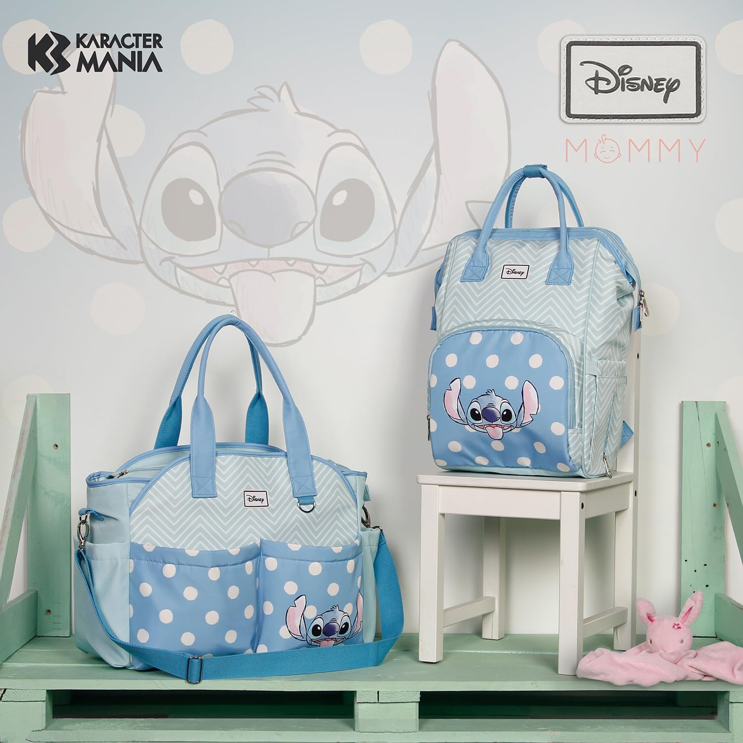 Disney Lilo e Stitch Lovely-Borsa per Passeggino Mommy, Blu, 44 x 32 cm