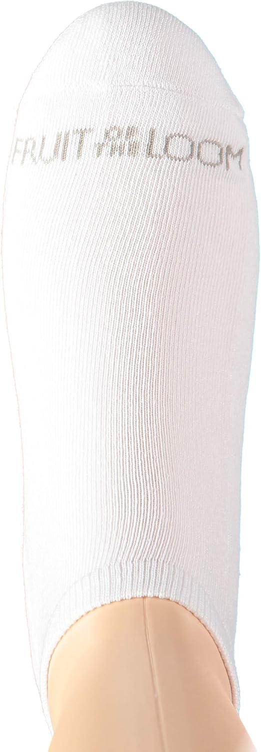 Fruit of the Loom Men's 10 Pack Low Cut No Show Socks (Shoe: 6-12, White/White) - Image 2