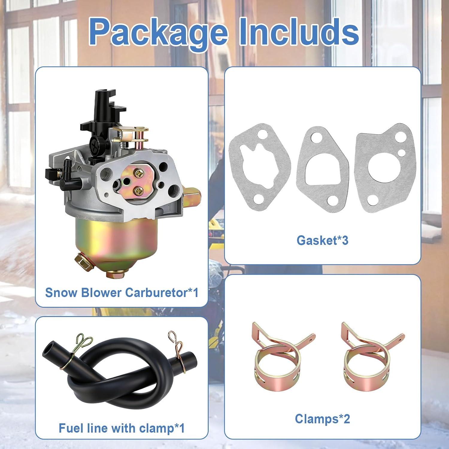 951-10974 Snow Blowers Carburetor For Craftsman MTD Yard Machines Troy Bilt CUB Cadet Snow Blower, Compatible with Huayi 165s 165sa 165sb, Replaces 951-12705 951-10974 951-10974A 951-14034