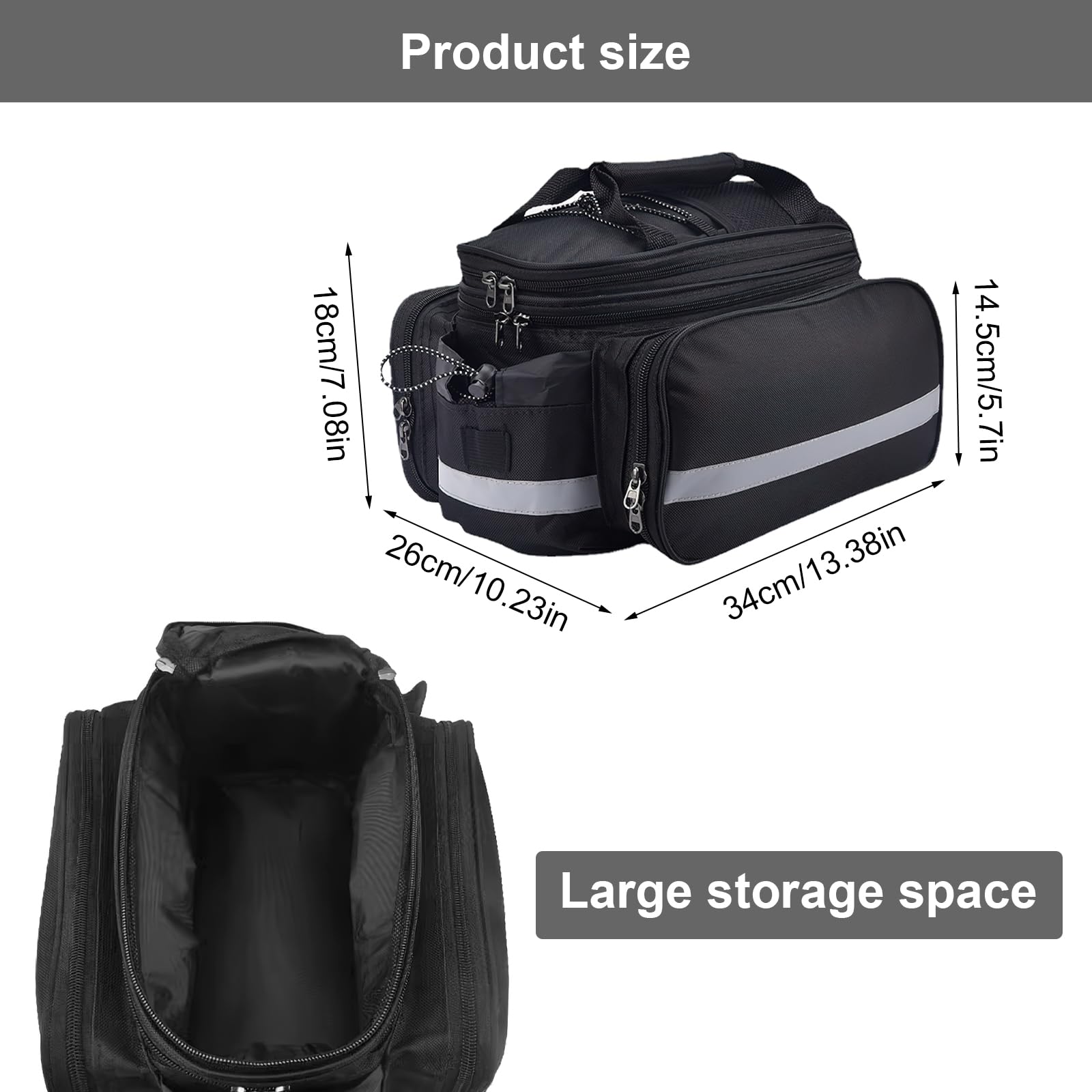 10 – 27 L Borsa Portapacchi Multifunzionale Posteriore Borsa Impermeabile Copertura Antipioggia Riflettente per Ciclismo MTB, Sport, Viaggio
