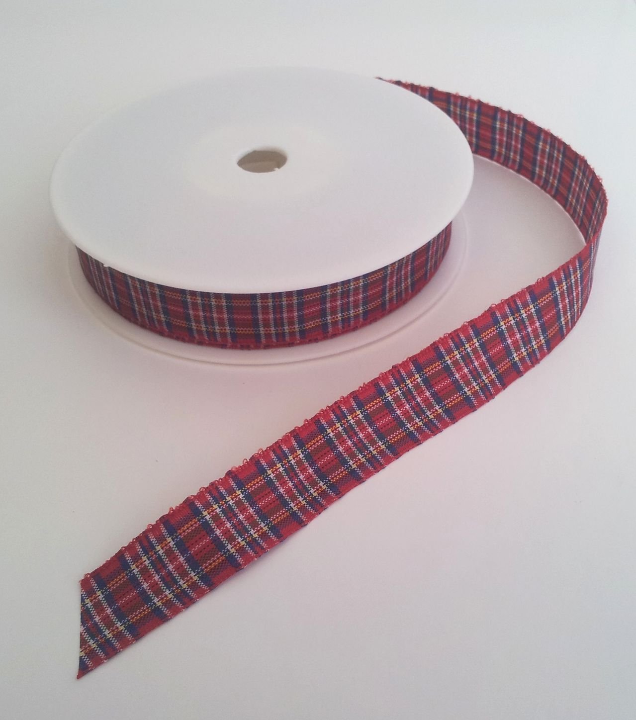 Rp Ribbon Red Royal Stewart Polyester Tartan Ribbon 16Mm X 25M
