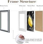 5x7 Picture Frame Set of 6, Rustic Farmhouse Photo Frame, Display 4x6 with Mat or 5x7 Without Mat for Decorative on Wall Hanging and Tabletop Placement