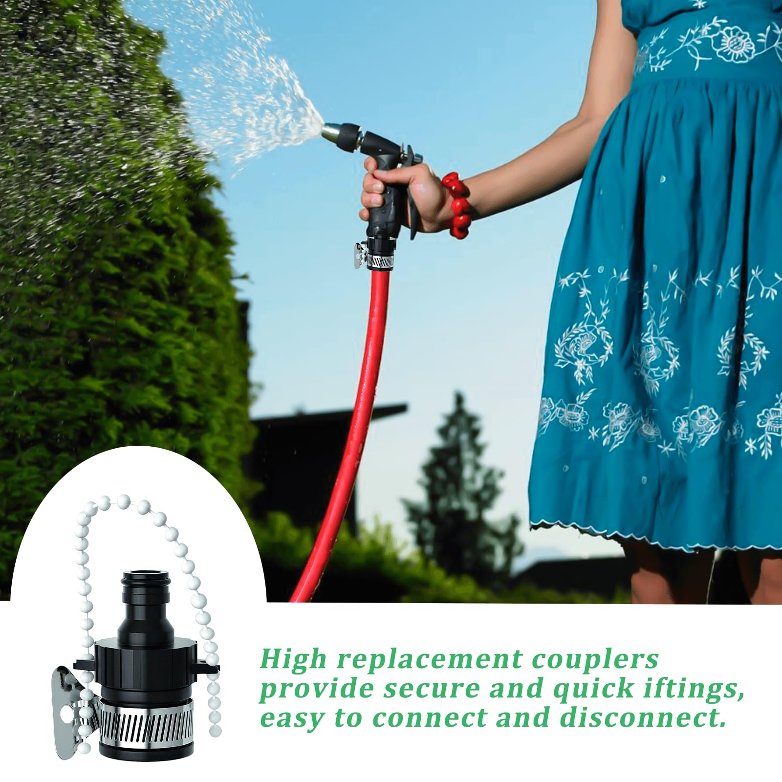 EASONGEE 3pcs Hose Tap Connector, Kitchen Tap Hose Connectors, Mixer Tap Hose Connector, Garden Hose Pipe Tap Connector - Image 4