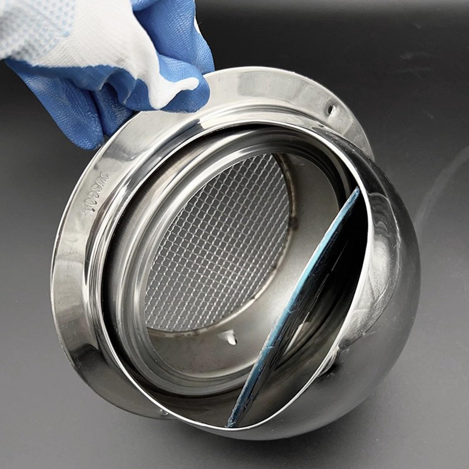 2 x Grille D'Aération Hotte en Acier Inoxydable avec Plaque de Protection en Maille Gants, Grille de Ventilation pour Pot D'échappement de Mur Extérieur(190mm/7.5inch)