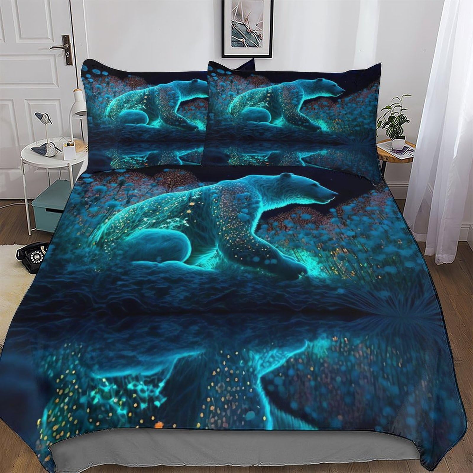 Impression 3d housse de couette ours polaire pour cadeau enfant