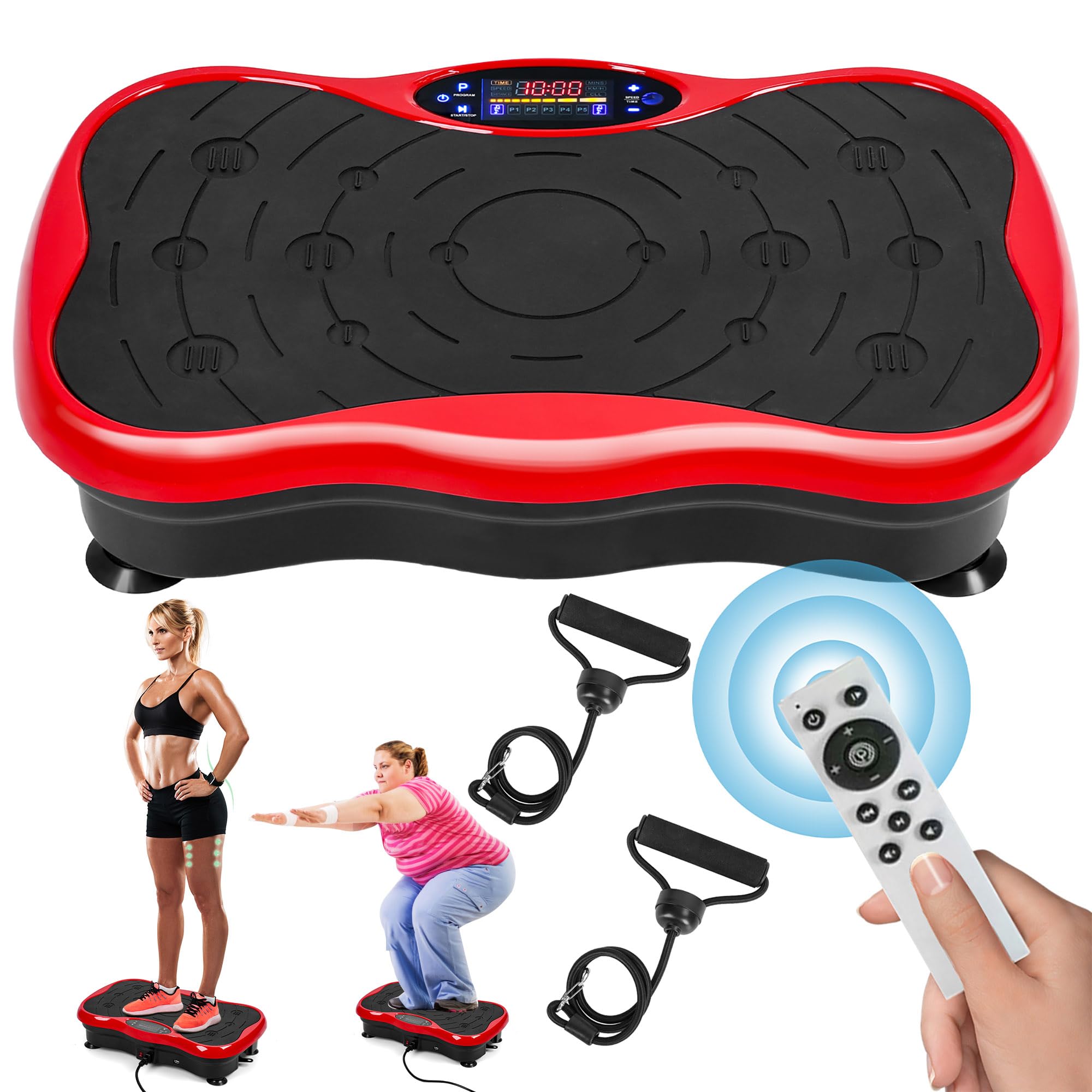 hatleues Vibrating Plate Exercise Machine Power Plate Vibration Platform Full Body Workout Vibration Plate for Lymphatic Drainage Weight