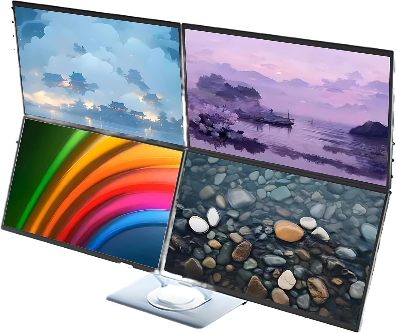 Estensore Portatile per Laptop Con Quattro Schermi, Pannello Ips Da 18,5" | 1080p, Contrasto 1000:1, Compatibile Con Ios/Android/Windows/Macos, Per Presentazioni Ai Clienti E Montaggio Video