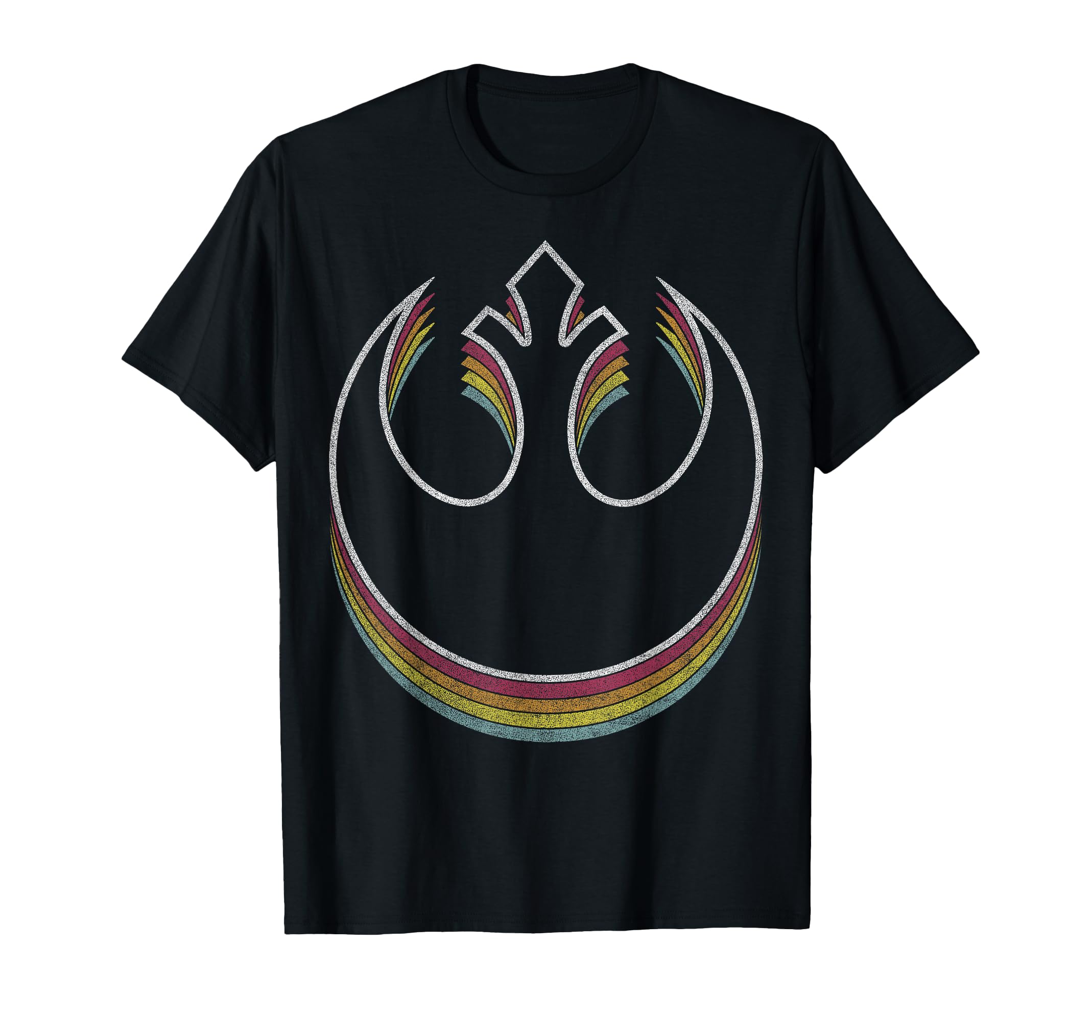 Star Wars Rebel Rainbow 3D T-Shirt, Black