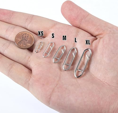 Miniatura 7 de Alwonder Paquete de 50 Clips de Velocidad de Potencia para Pesca, Clips de Velocidad de Acero Inoxidable de Alta Resistencia para Cambio Rápido de