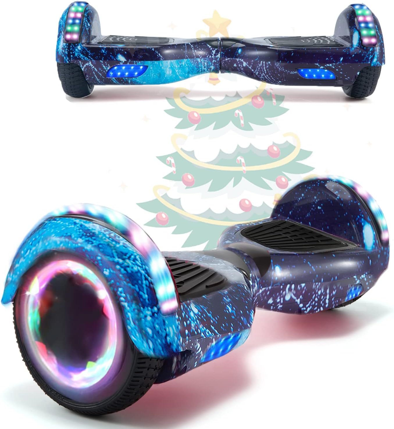 MJK 6.5'' Hoverboard Self Balancing Electric Scooter Off Road Segway with Bluetooth, UK Charger and LED Lights for Kids and Adults