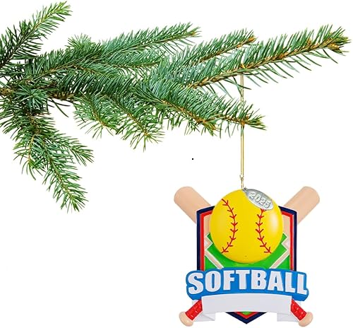 Miniatura 2 de Adornos de sóftbol, adorno de sóftbol 2025, adorno de sóftbol para niñas, idea de regalo de sóftbol, adorno para árbol de Navidad, incluye etiqueta