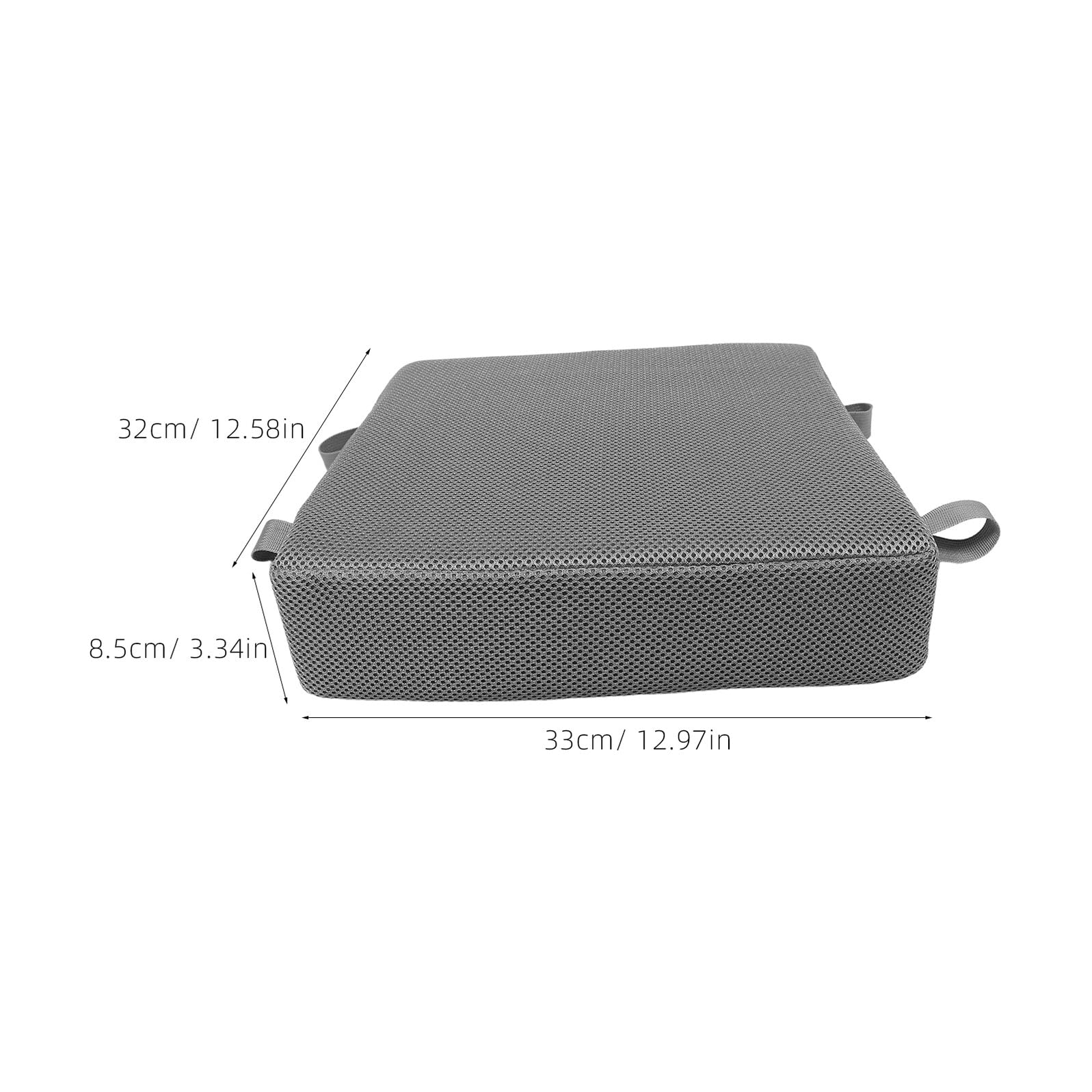 POPETPOP Rehausseur pour Chaise Haute Garçon et Filles 76 CM Coussin de Siège Respirant en Maille Grise Base Antidérapante avec Sangle Réglable Coussin Réducteur pour Salle à Manger