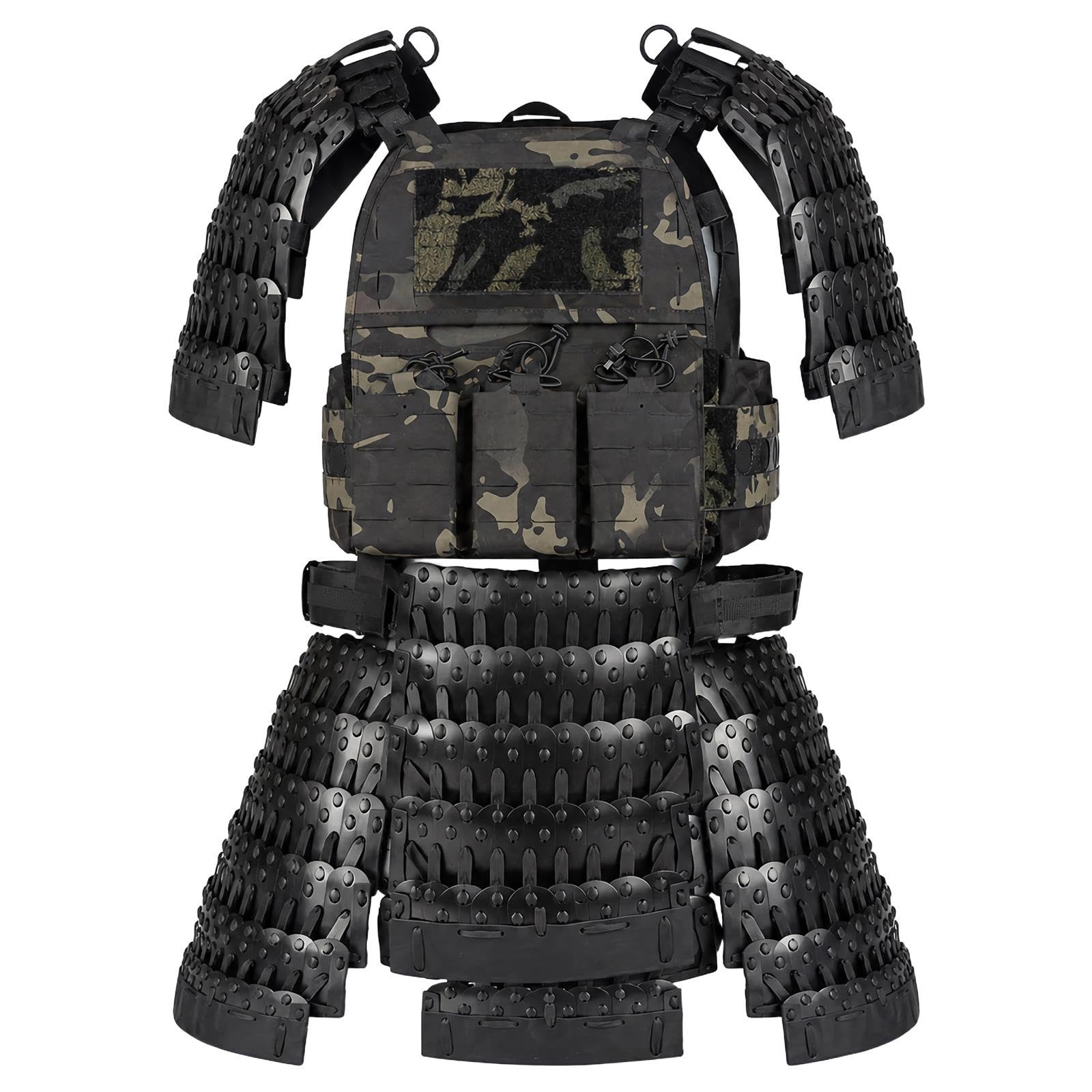 Set di Armatura Tattica da Samurai, Equipaggiamento Tattico 4 in 1