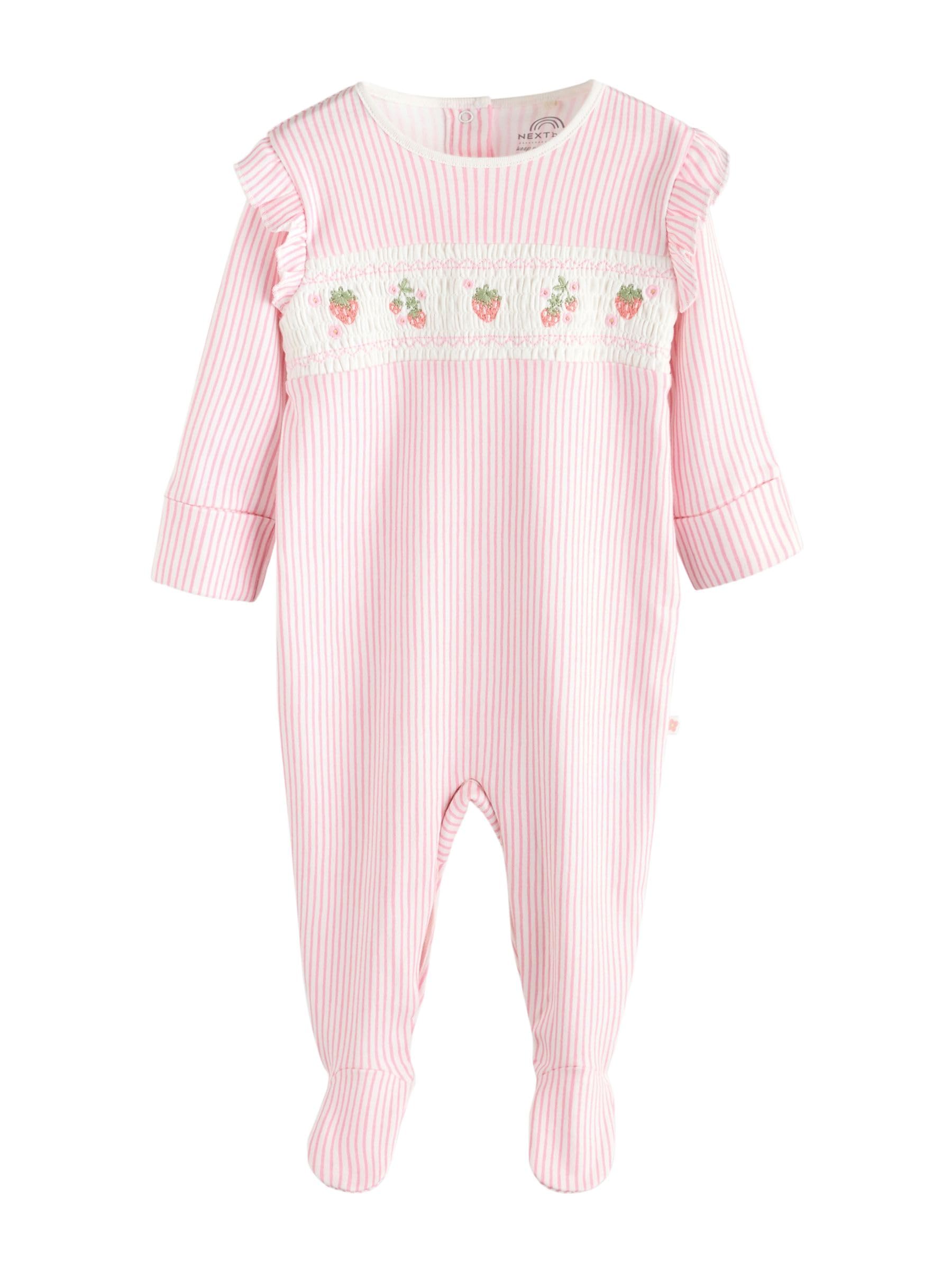 NEXT Baby Mädchen Standard Schlafanzüge 100% Baumwolle mit Kragen, 3 STK.