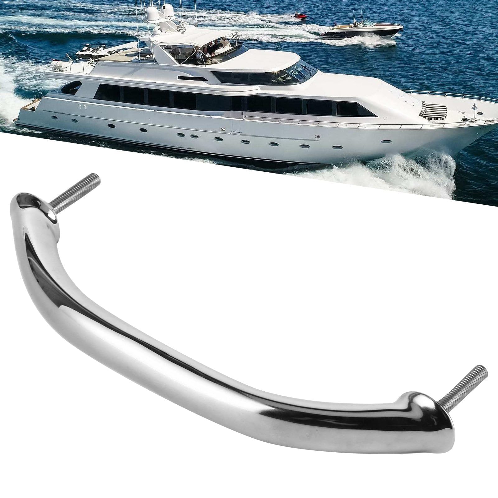 Corrimano per Barche per Ponte di Portello, Maniglia per Guida Ovale Maniglia Marine Grab Maniglione in Acciaio Inossidabile per Porta Attrezzatura per Barca Marine Yacht RV(300mm)