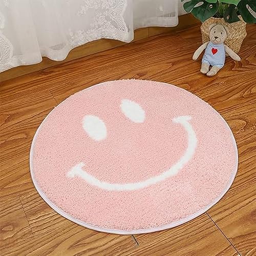 Alfombra de baño con cara sonriente para bañera, baño, fregadero, dormitorio, decoración de cara feliz, retro, estética, alfombra decorativa de