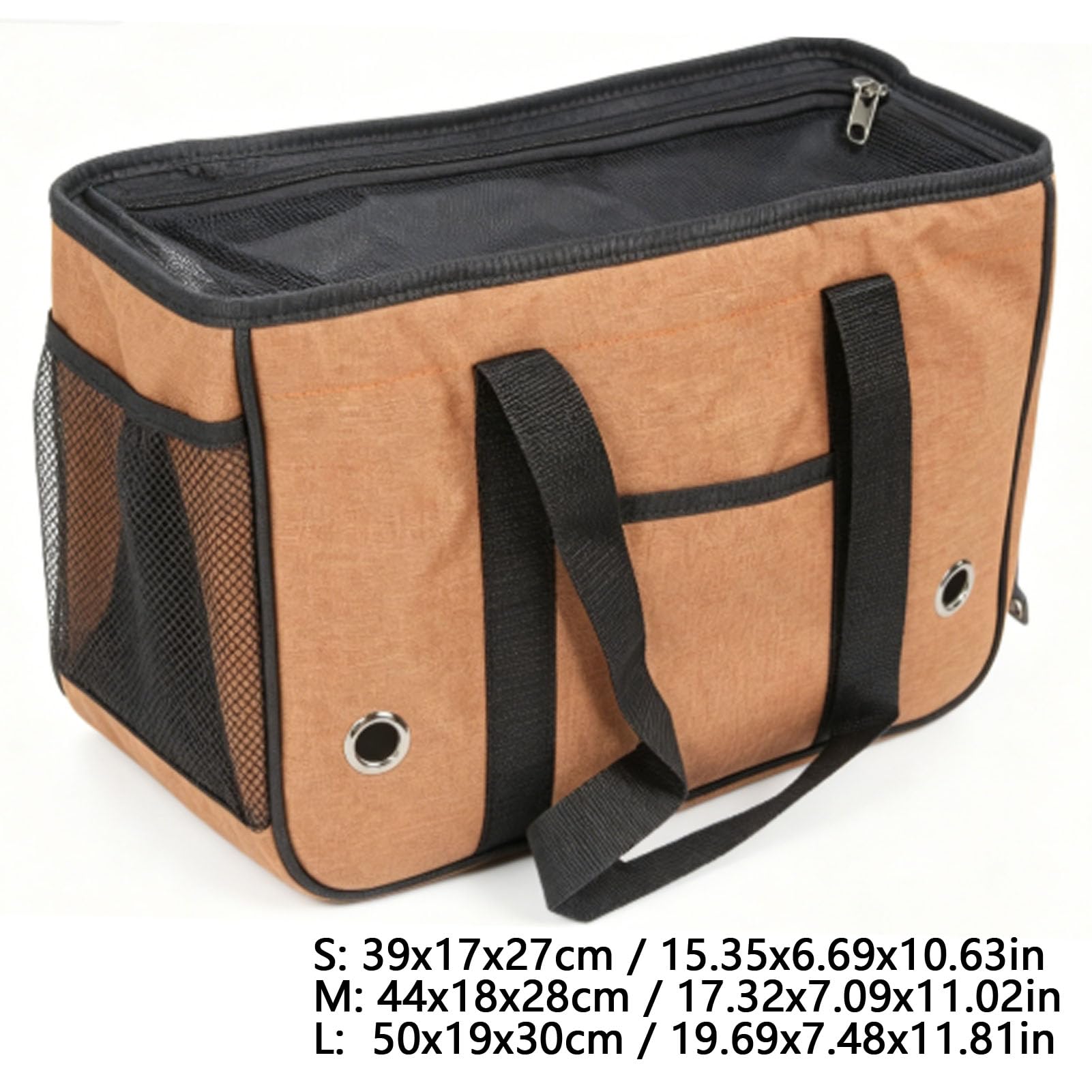 banapoy Transportín para Mascotas con Lados Suaves, Cortina Enrollable de Privacidad, Bolsa de Viaje para Perros, Bolsa de Viaje para Gatos con Paneles de Malla Transpirable y Correa de Seguridad (L