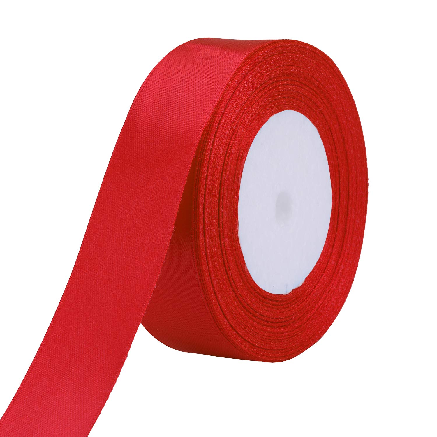 WedDecor Red Ribbon for Gift Wrapping, 50mm x 25 Metres Double Sided Polyester Satin Ribbon Roll for Christmas, Wedding, Crafting, Sewing, Hair Bow, Birthday Cake Decoration — image 1