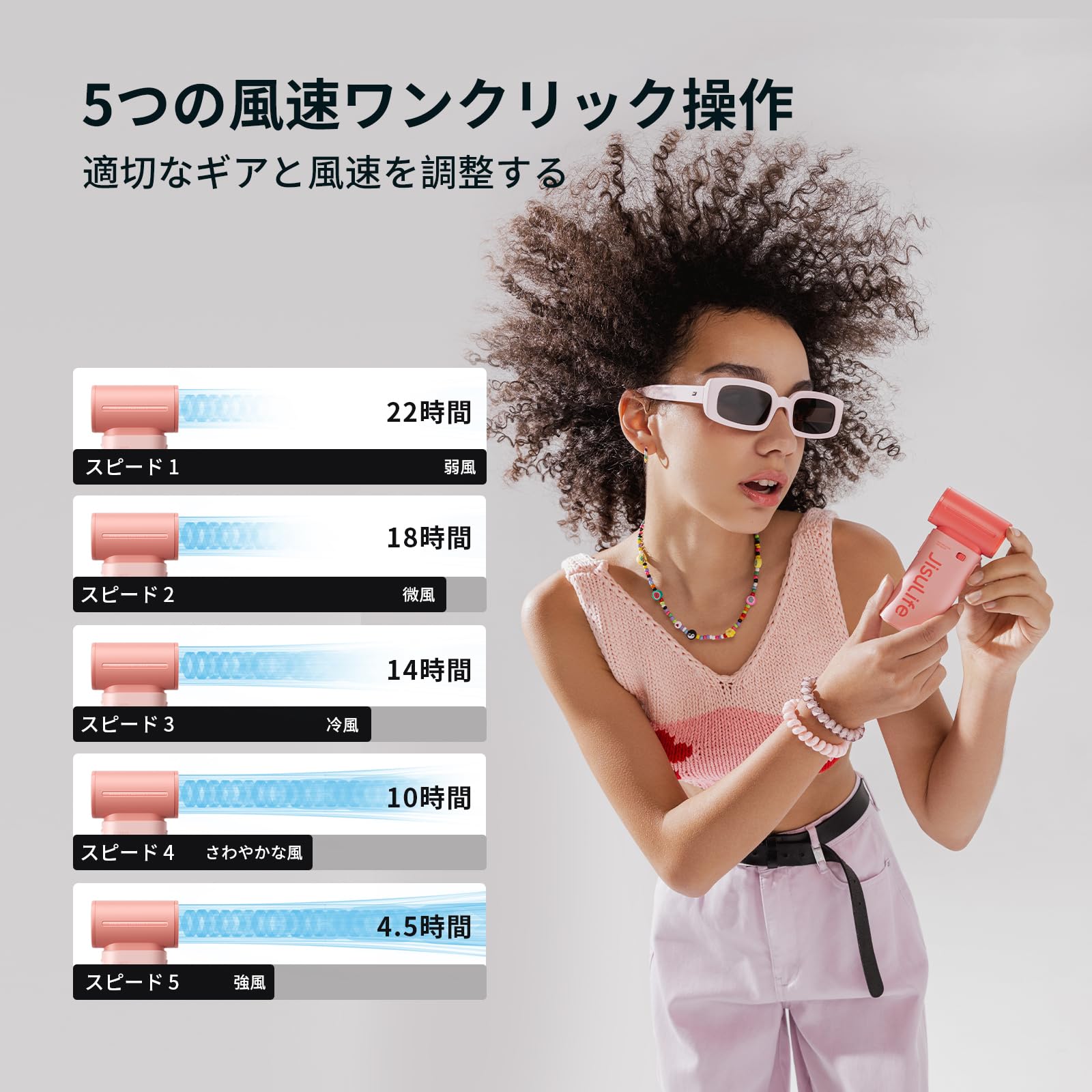 Amazon | JISULIFE ハンディファン 2025 手持ち 扇風機 ハンディ 強力