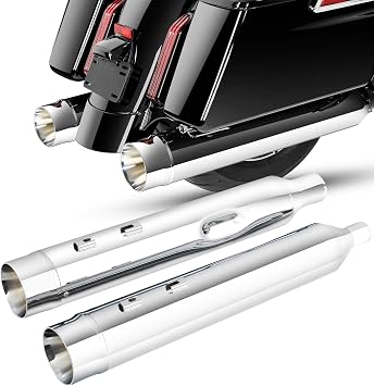 4.33" Megaphone Slip-On Motorcycle Exhaust Pipes For H&arley Touring Road Glide 2017 2018 2019 2020 2021 2022 2023