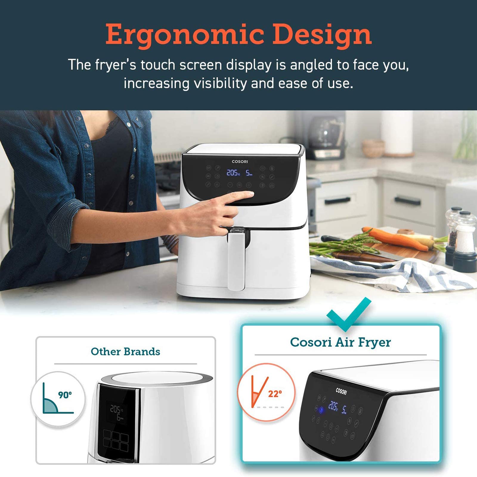 Buy COSORI Air Fryer with 100 Recipes Cookbook,1700W Max XL 5.5 L