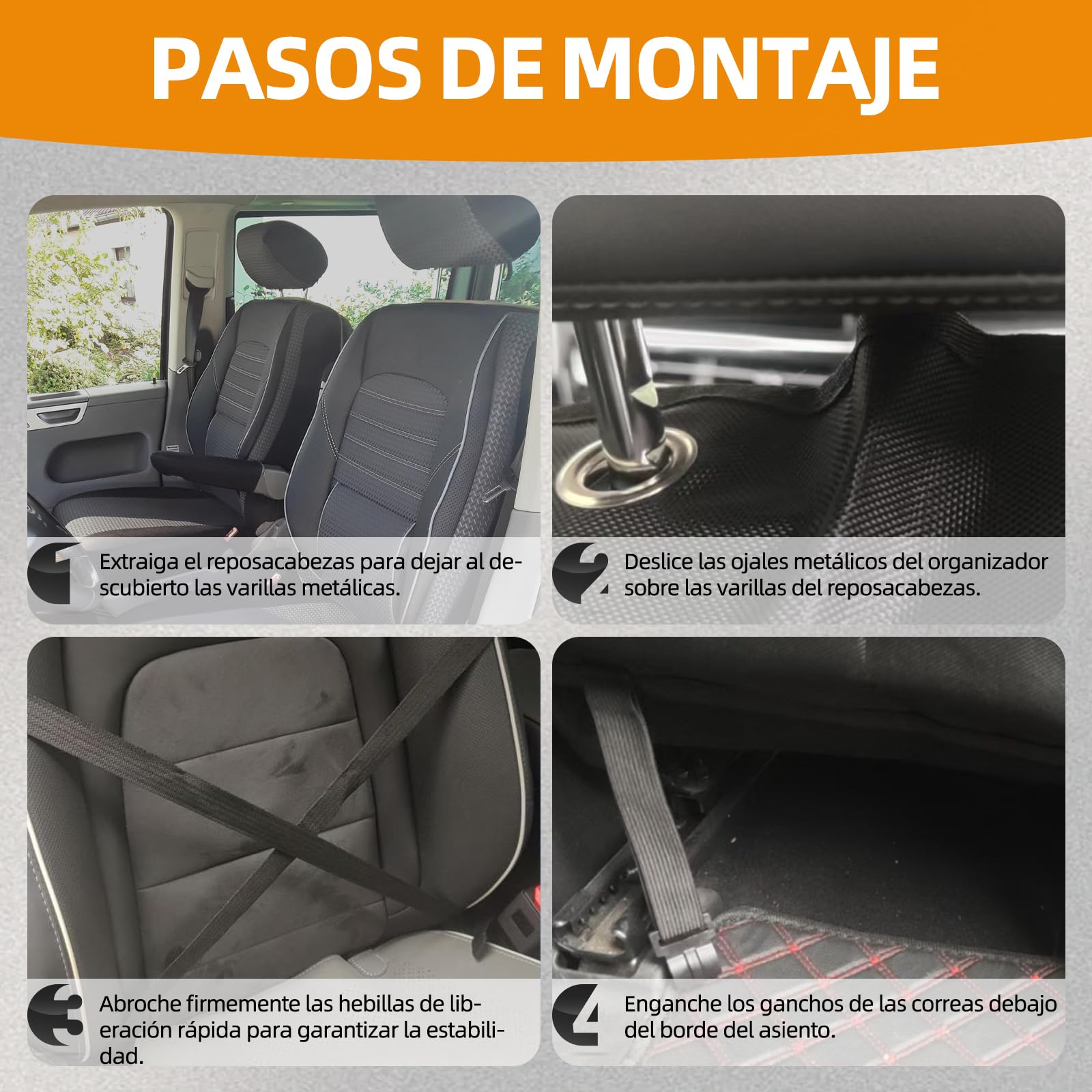 Organizador para asiento de coche, bolsa de almacenamiento con múltiples compartimentos, apto para Volkswagen T5, T6 y T6.1, impermeable y resistente a la humedad, ideal para camping y viajes