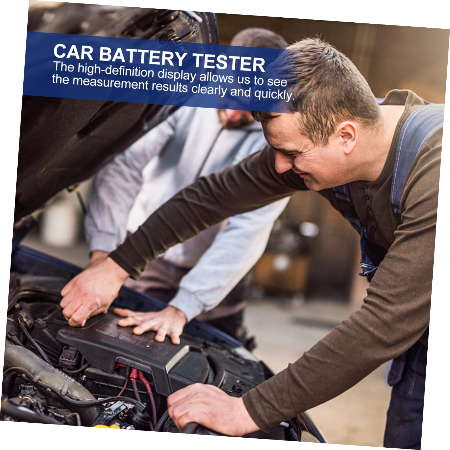 Comprobador de Batería de Coche 12 V de Plástico Pantalla | 9 Idiomas Seleccionables, Peso Ligero, Uso en Suministro de Coche, Analizador de Batería Automotriz