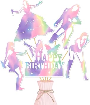 20pcs Singer Party Centerpiece Sticks Music Lover Birthday Party Decorations for Table Holographic Design Popular Singer Theme Centerpieces for Pop Music Singer Birthday Baby Shower Supplies