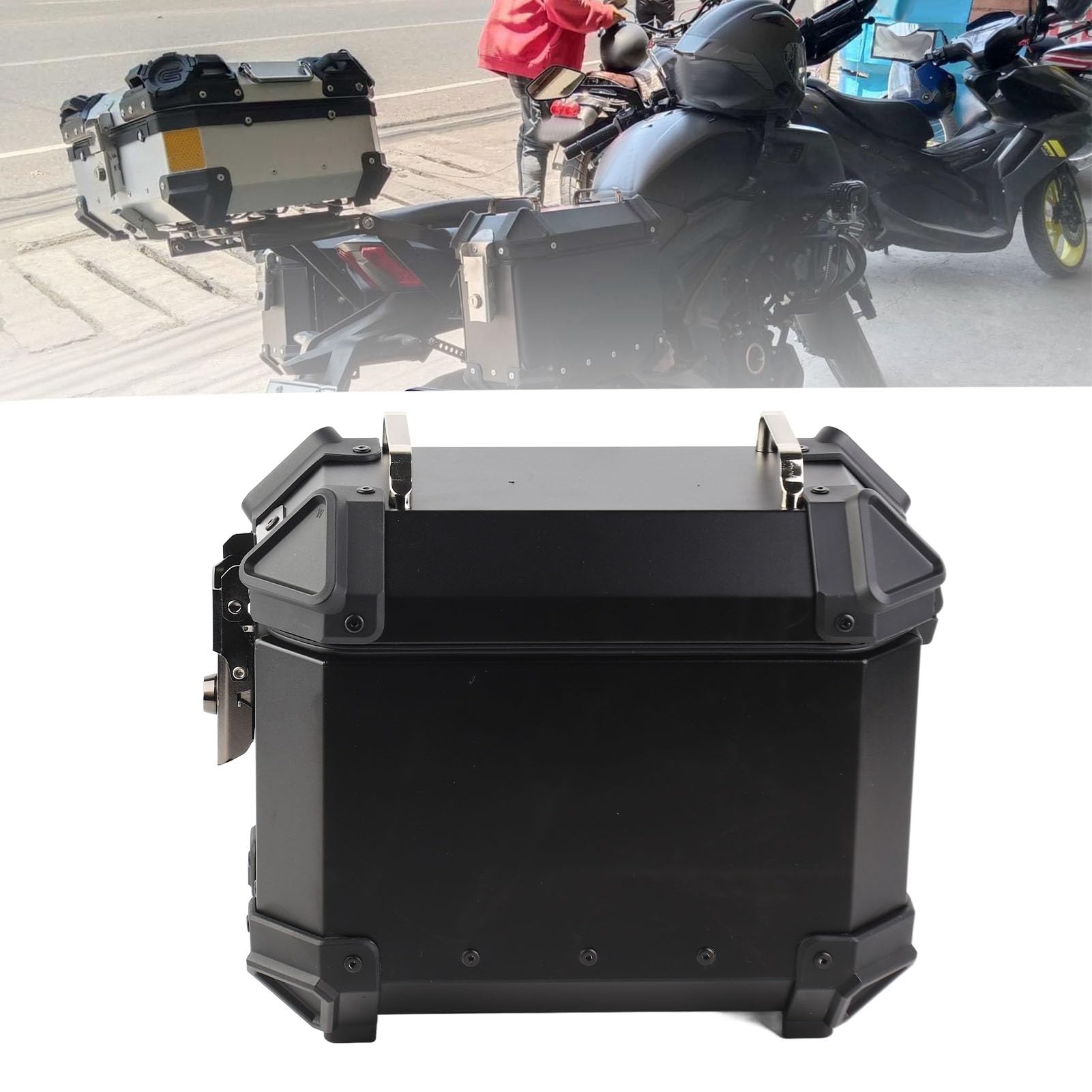 aqxreight 1 Paar Motorrad-Seitenkoffer 18 L Aluminiumlegierung Wasserabweisend