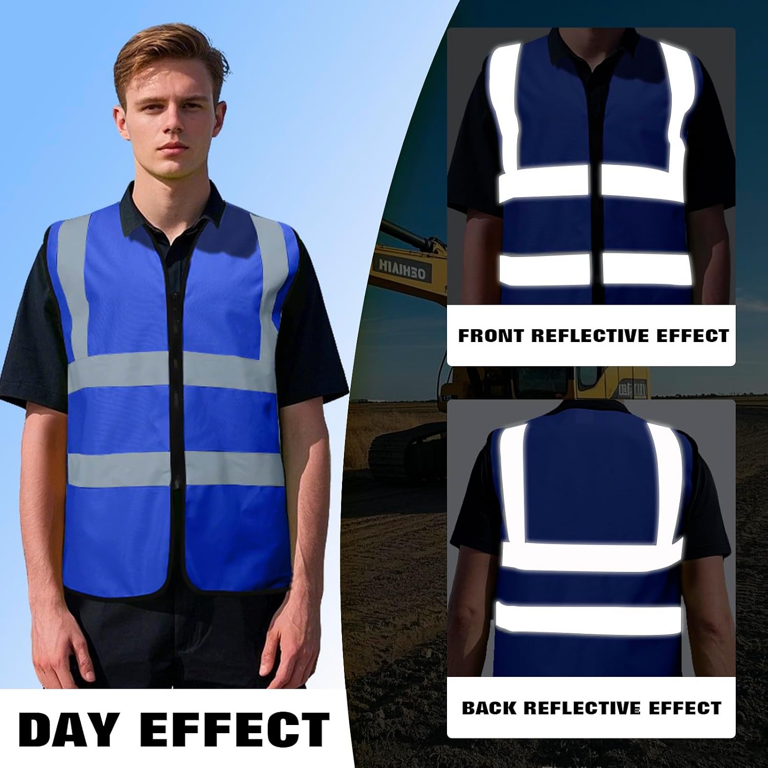BeautyWill Bulk Custom Logo Safety Vest High Visibility Reflective Work Vests