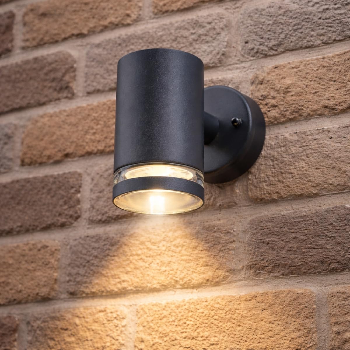 Cgc Lighting Dark Grey Single Light Outdoor Wall Light Up Or Down Mounted Modern Ring Weatherproof Grey Gu10 Bulb (Dark Grey Single Light)