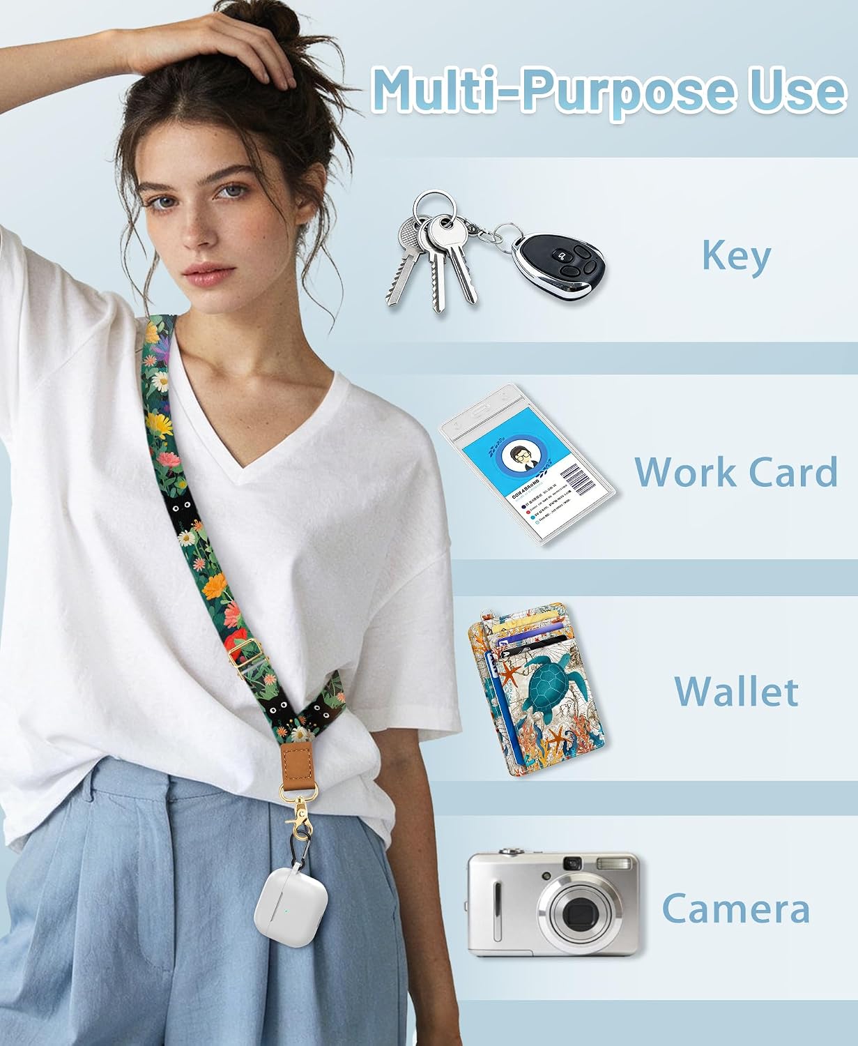 Yonlevres Phone Lanyard Crossbody Strap Wrist Neck Adjustable Women Cat image 4